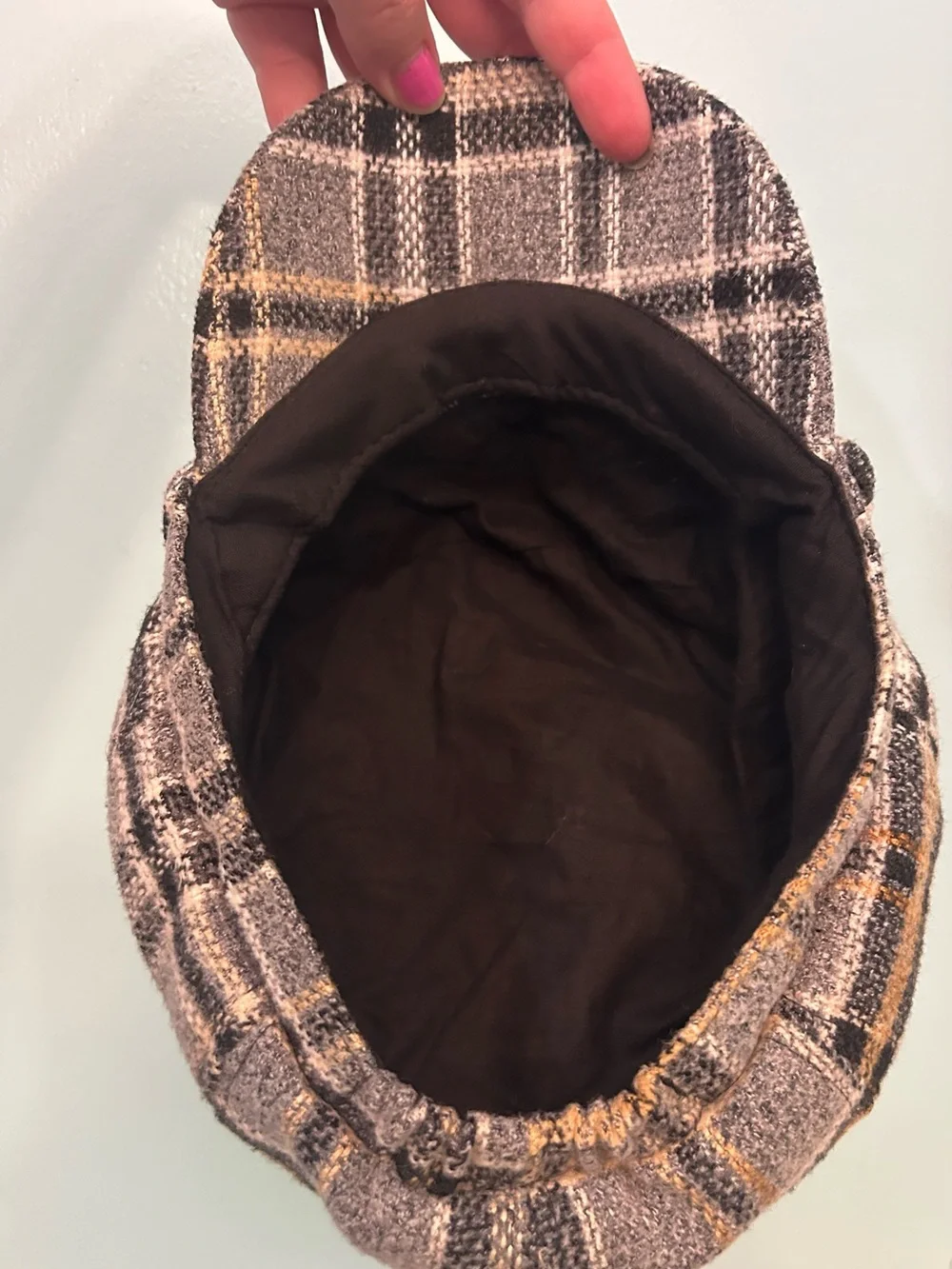 Women's Cadet Cap Newsboy Plaid Hat Lined by D&Y